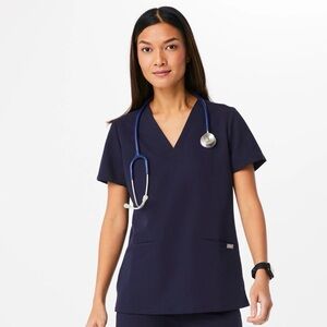 Women's Navy V-Neck Scrub Top
